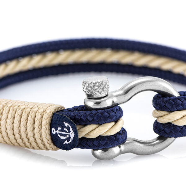 Maritimes Armband aus Segeltau, handgemacht, für Damen und Herren, mit Edelstahl Schäkel-Verschluss 4mm CNB #4011 – Bild 2