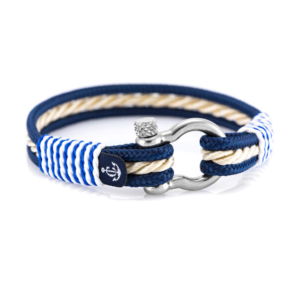 Maritimes Armband aus Segeltau, handgemacht, für Damen und Herren, mit Edelstahl Schäkel-Verschluss 4mm CNB #4058 – Bild 1