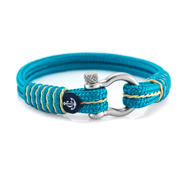 Maritimes Armband aus Segeltau, handgemacht, für Damen und Herren, mit Edelstahl Schäkel-Verschluss 4mm CNB#4066 – Bild 1