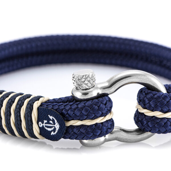 Maritimes Armband aus Segeltau, handgemacht, für Damen und Herren, mit Edelstahl Schäkel-Verschluss 4mm CNB #4068 – Bild 2