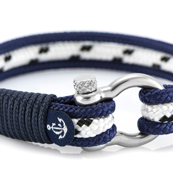 Maritimes Armband aus Segeltau, handgemacht, für Damen und Herren, mit Edelstahl Schäkel-Verschluss 4mm CNB #5011 – Bild 2