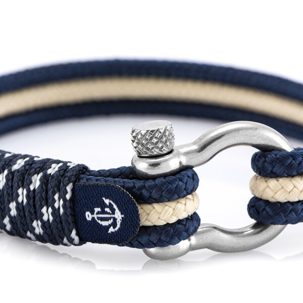Maritimes Armband aus Segeltau, handgemacht, für Damen und Herren, mit Edelstahl Schäkel-Verschluss 4mm CNB #5040 – Bild 2