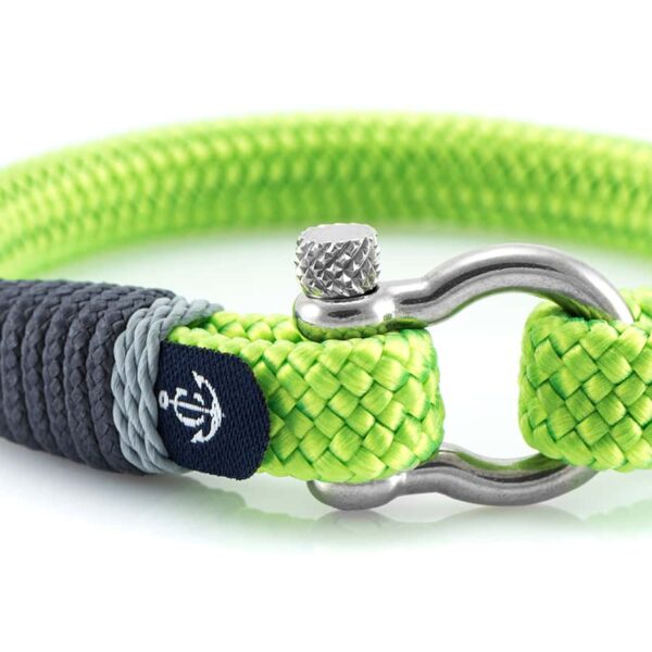 Maritimes Armband aus Segeltau, handgemacht, für Herren, mit Edelstahl Schäkel-Verschluss 4mm CNB #5108 – Bild 2