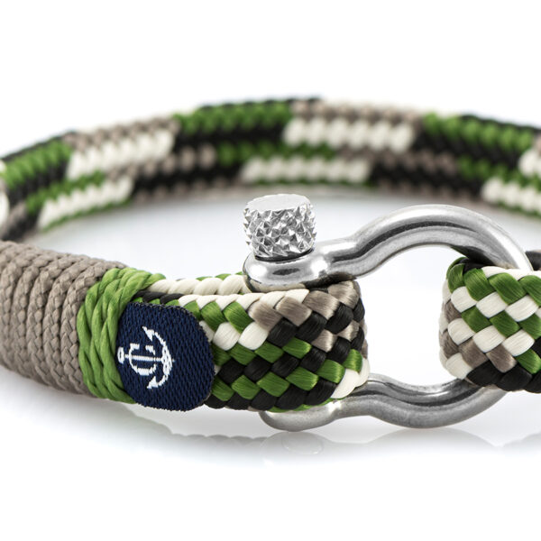 Maritimes Armband aus Segeltau, handgemacht, für Herren, mit Edelstahl Schäkel-Verschluss 4mm CNB #5111 – Bild 2