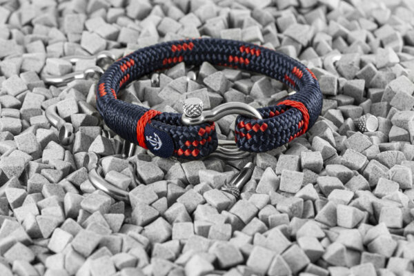 Maritimes Armband aus Segeltau, handgemacht, für Herren, mit Edelstahl Schäkel-Verschluss 4mm CNB #5112 – Bild 3