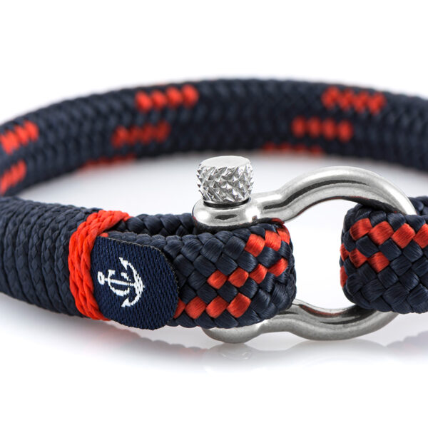 Maritimes Armband aus Segeltau, handgemacht, für Herren, mit Edelstahl Schäkel-Verschluss 4mm CNB #5112 – Bild 2