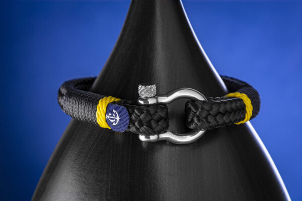 Maritimes Armband aus Segeltau, handgemacht, für Herren, mit Edelstahl Schäkel-Verschluss 4mm CNB #5113 – Bild 3