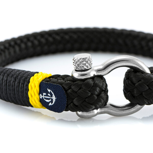 Maritimes Armband aus Segeltau, handgemacht, für Herren, mit Edelstahl Schäkel-Verschluss 4mm CNB #5113 – Bild 2