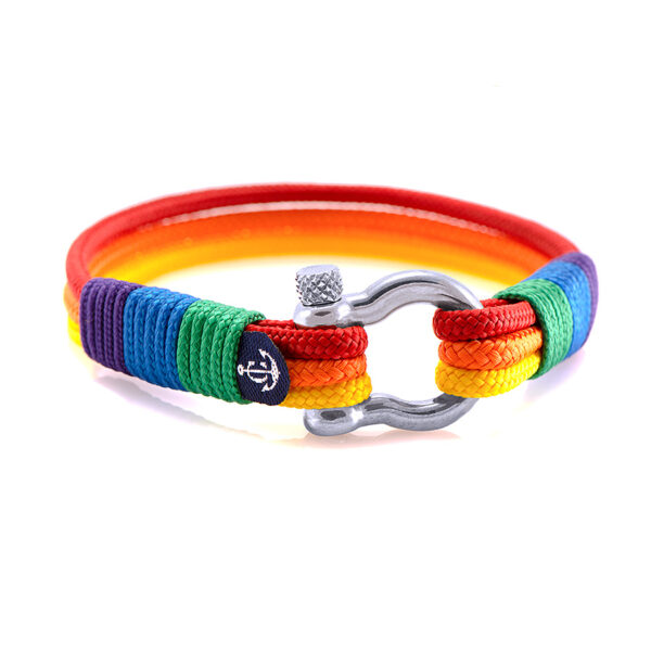 Maritimes Armband aus Segeltau - Pride, handgemacht, für Damen und Herren, mit Edelstahl Schäkel-Verschluss 4mm CNB #5151 – Bild 1