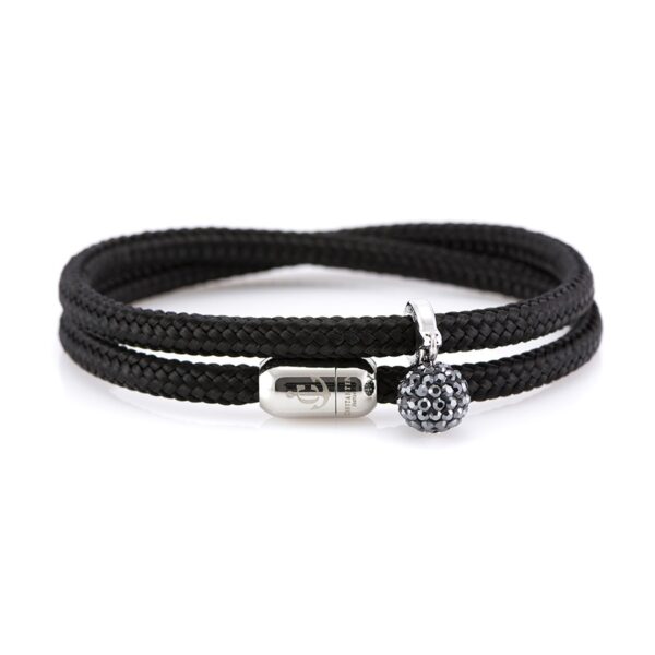 Maritimes Armband aus Segeltau, handgemacht, für Damen, mit Edelstahl Magnetverschluss und Swarovski Schmuckstein CNB #7155 – Bild 1