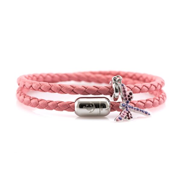 Maritimes Armband aus Leder, handgemacht, für Damen, mit Magnetverschluss aus Edelstahl und Swarovski Schmucksteine CNB #7225 – Bild 1