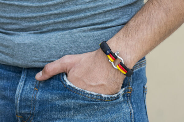Maritimes Armband aus Segeltau, handgemacht, für Damen und Herren, mit Edelstahl Schäkel-Verschluss 4mm CNB #7534 - Germany – Bild 5