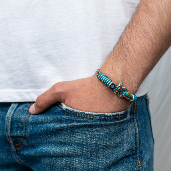 Maritimes Armband aus Segeltau, handgemacht, für Damen und Herren, mit Edelstahl Schäkel-Verschluss 3mm CNB #819 – Bild 8
