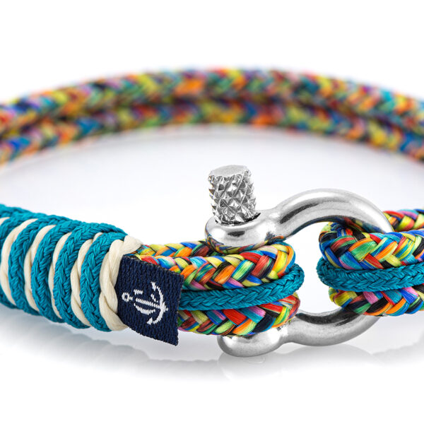 Maritimes Armband aus Segeltau, handgemacht, für Damen und Herren, mit Edelstahl Schäkel-Verschluss 3mm CNB #819 – Bild 2