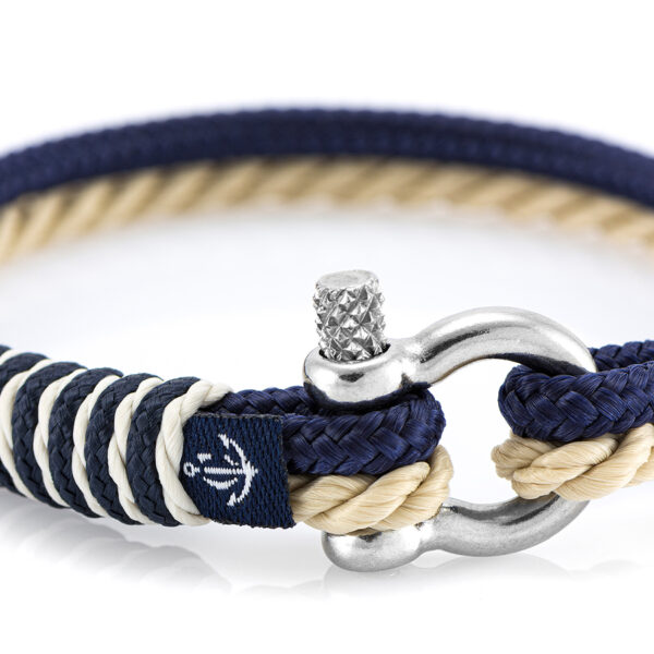 Maritimes Armband aus Segeltau, handgemacht, für Damen und Herren, mit Edelstahl Schäkel-Verschluss 3mm CNB#839 – Bild 2
