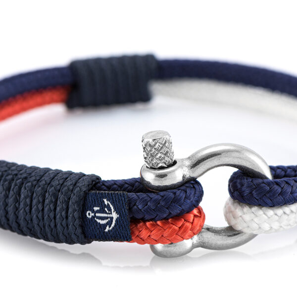 Maritimes Armband aus Segeltau, handgemacht, für Damen und Herren, mit Edelstahl Schäkel-Verschluss 3mm CNB #861 – Bild 2