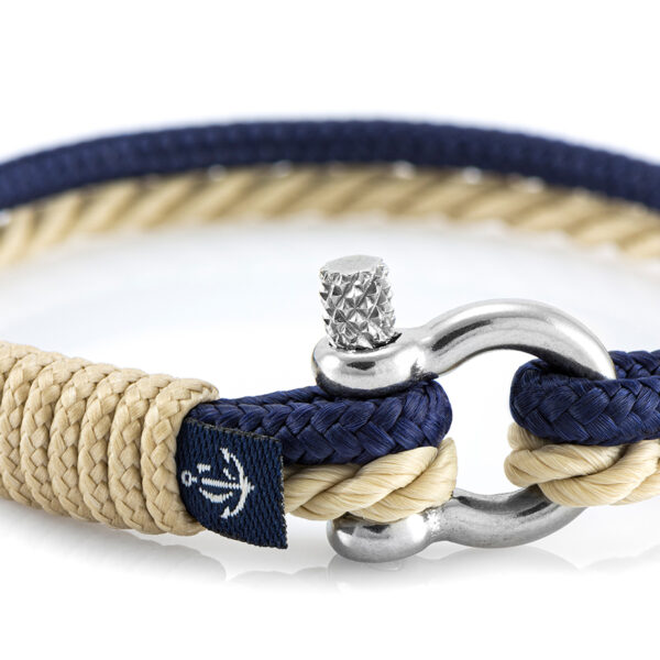 Maritimes Armband aus Segeltau, handgemacht, für Damen und Herren, mit Edelstahl Schäkel-Verschluss 3mm CNB #863 – Bild 2