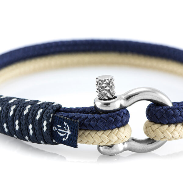Maritimes Armband aus Segeltau, handgemacht, für Damen und Herren, mit Edelstahl Schäkel-Verschluss 3mm CNB #865 – Bild 2