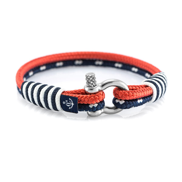 Maritimes Armband aus Segeltau, handgemacht, für Damen und Herren, mit Edelstahl Schäkel-Verschluss 3mm CNB #866 – Bild 1