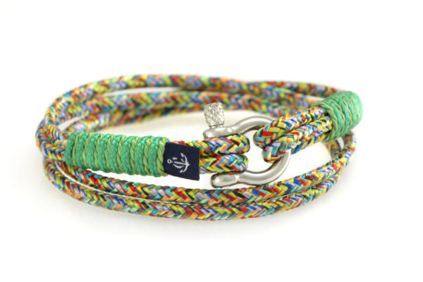 Maritimes Armband aus Segeltau, handgemacht, für Herren, mit Edelstahl Schäkel-Verschluss 3mm CNB#9047 – Bild 1