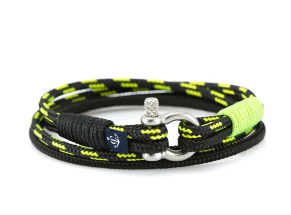 Maritimes Armband aus Segeltau, handgemacht, für Herren, mit Edelstahl Schäkel-Verschluss 3mm CNB#9050 – Bild 1