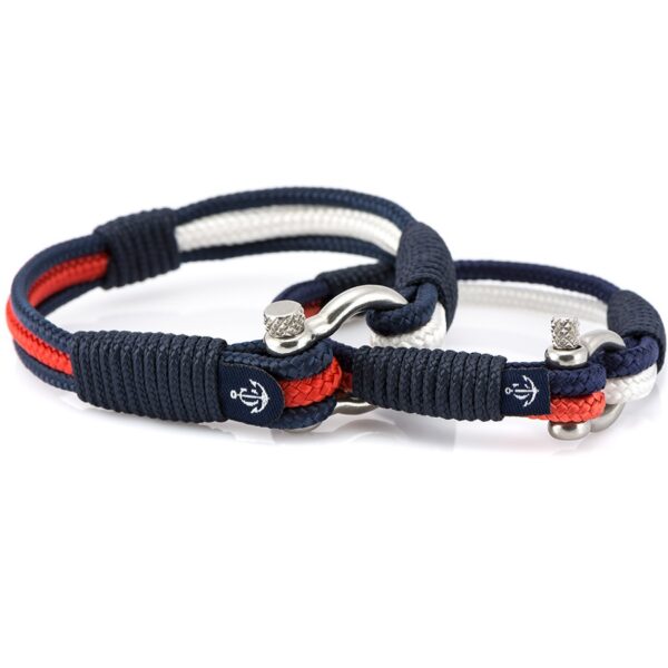 2er Set Maritime Partnerarmbänder, Freundschaftsarmbänder, aus Segeltau, handgemacht, mit Edelstahl Verschluss CND #948 – Bild 1