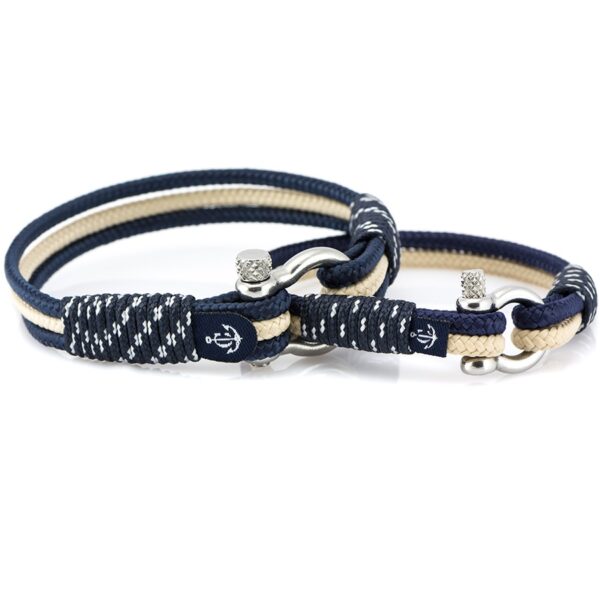 2er Set Maritime Partnerarmbänder, Freundschaftsarmbänder, aus Segeltau, handgemacht, mit Edelstahl Verschluss CND #952 – Bild 1