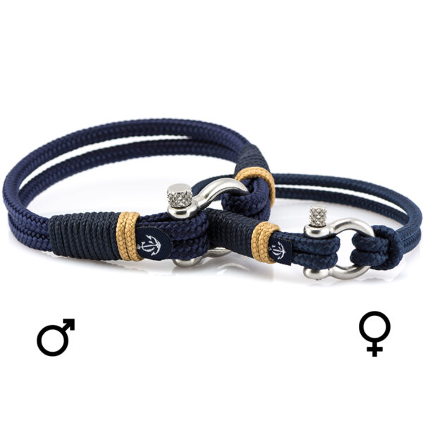 2er Set Maritime Partnerarmbänder, Freundschaftsarmbänder, aus Segeltau, handgemacht, mit Edelstahl Verschluss CND #935 – Bild 1