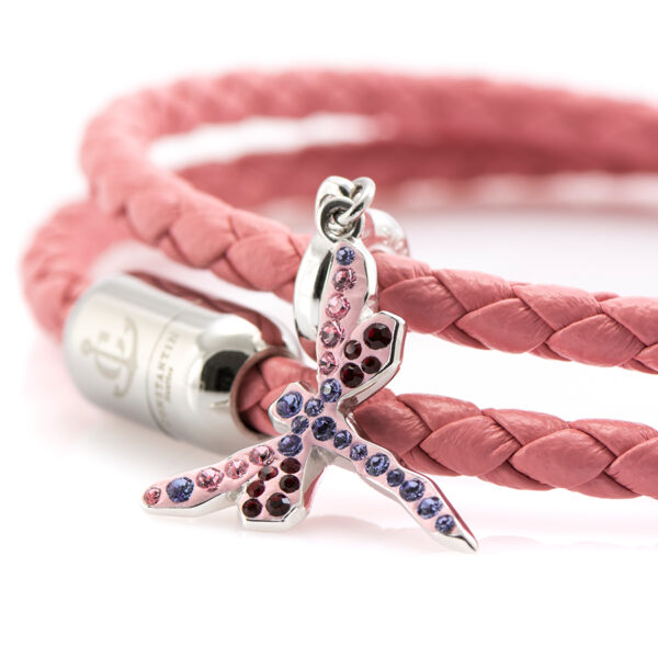 Maritimes Armband aus Leder, handgemacht, für Damen, mit Magnetverschluss aus Edelstahl und Swarovski Schmucksteine CNB #7225 – Bild 2