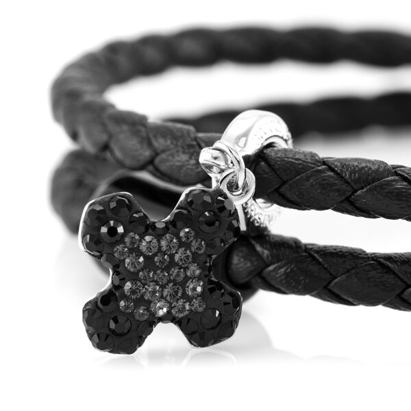 Maritimes Armband aus Leder, handgemacht, für Damen, mit Magnetverschluss aus Edelstahl und Swarovski Schmucksteine CNB #7262 – Bild 2