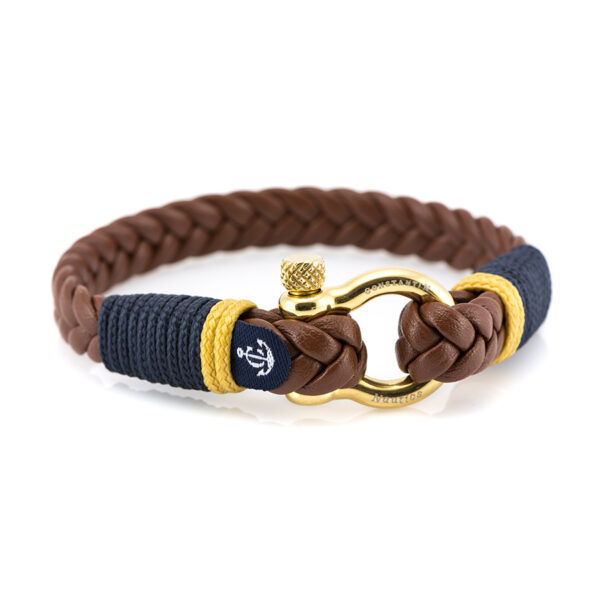 Maritimes Armband aus Leder, handgemacht, für Damen und Herren, mit Edelstahl Verschluss 4mm CNJ #10020 – Bild 1