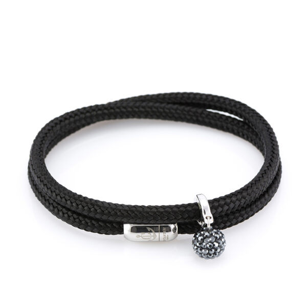Maritimes Armband aus Segeltau, handgemacht, für Damen, mit Edelstahl Magnetverschluss und Swarovski Schmuckstein CNB #7155 – Bild 3