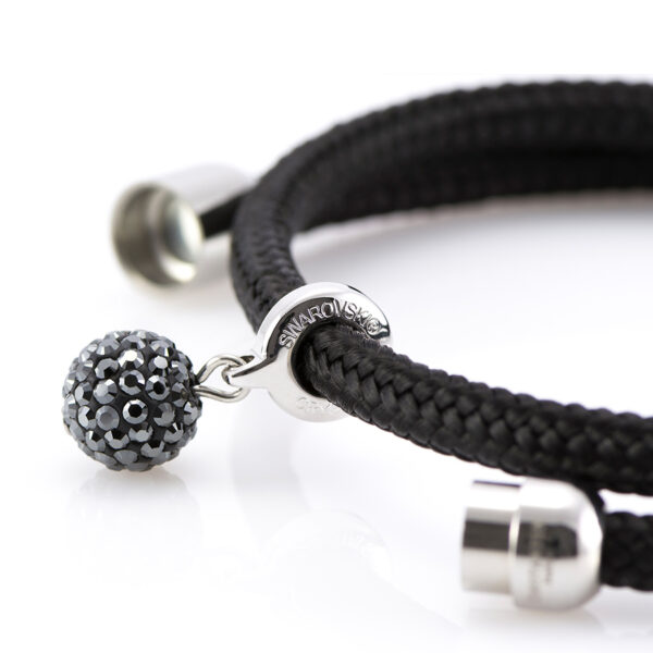 Maritimes Armband aus Segeltau, handgemacht, für Damen, mit Edelstahl Magnetverschluss und Swarovski Schmuckstein CNB #7155 – Bild 2