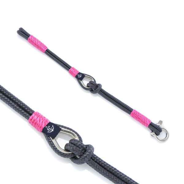 Maritimes Armband aus Segeltau, handgemacht, für Damen, mit Edelstahl Schäkel-Verschluss 3mm CNB #729 – Bild 2
