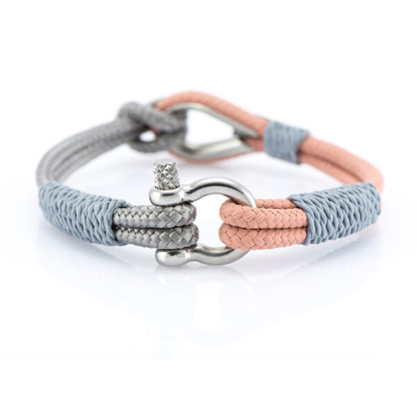 Maritimes Armband aus Segeltau, handgemacht, für Damen, mit Edelstahl Schäkel-Verschluss 3mm CNB #734 – Bild 2
