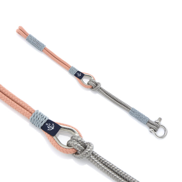 Maritimes Armband aus Segeltau, handgemacht, für Damen, mit Edelstahl Schäkel-Verschluss 3mm CNB #734 – Bild 3