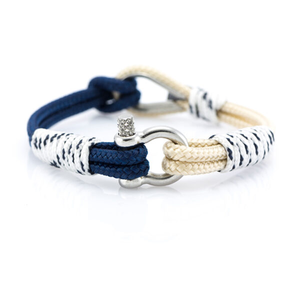 Maritimes Armband aus Segeltau, handgemacht, für Damen und Herren, mit Edelstahl Schäkel-Verschluss 3mm CNB #721 – Bild 2