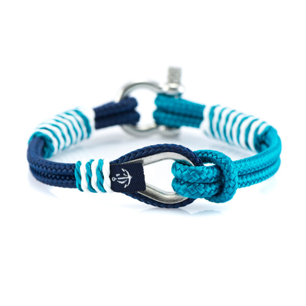 Maritimes Armband aus Segeltau, handgemacht, für Damen und Herren, mit Edelstahl Schäkel-Verschluss 3mm CNB #726 – Bild 1
