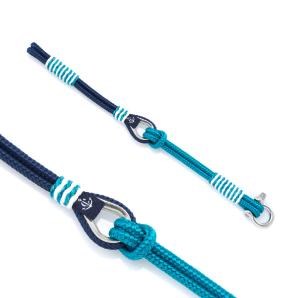 Maritimes Armband aus Segeltau, handgemacht, für Damen und Herren, mit Edelstahl Schäkel-Verschluss 3mm CNB #726 – Bild 3