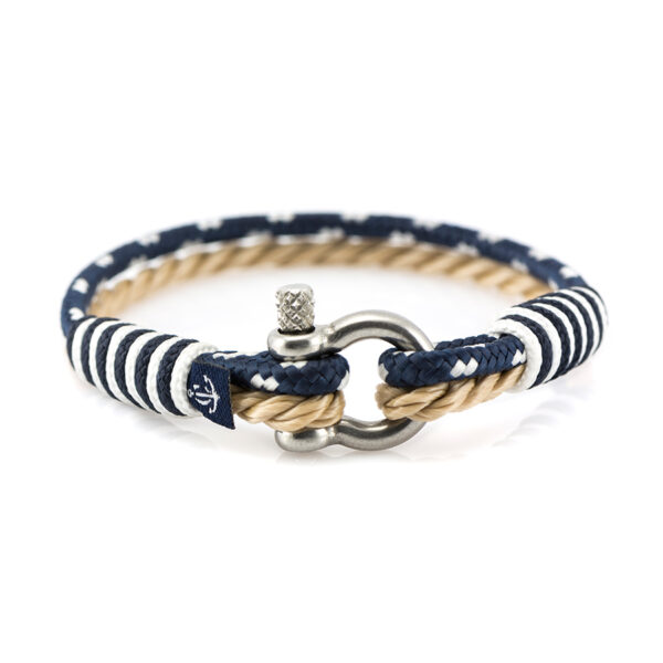 Maritimes Armband aus Segeltau, handgemacht, für Damen und Herren, mit Edelstahl Schäkel-Verschluss 3mm CNB #864 – Bild 1