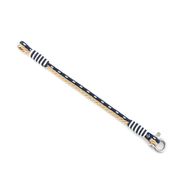 Maritimes Armband aus Segeltau, handgemacht, für Damen und Herren, mit Edelstahl Schäkel-Verschluss 3mm CNB #864 – Bild 3