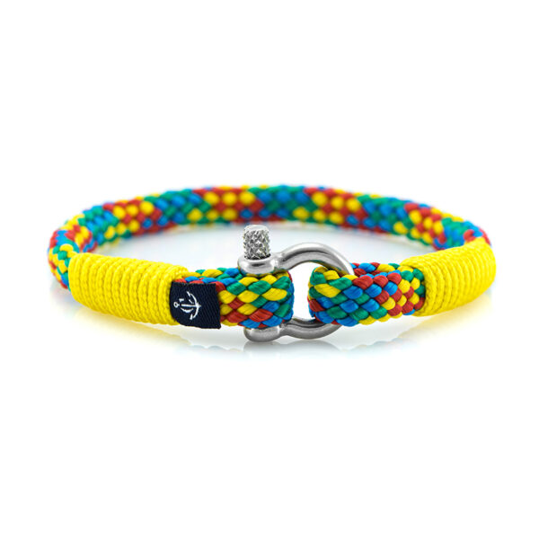 Maritimes Armband aus Segeltau, handgemacht, für Damen und Herren, mit Edelstahl Schäkel-Verschluss 3mm CNB #883 – Bild 1