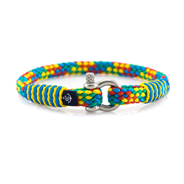 Maritimes Armband aus Segeltau, handgemacht, für Damen und Herren, mit Edelstahl Schäkel-Verschluss 3mm CNB #887 – Bild 1