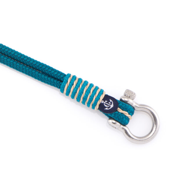 Maritimes Armband aus Segeltau, handgemacht, für Damen und Herren, mit Edelstahl Schäkel-Verschluss 4mm CNB#4066 – Bild 3