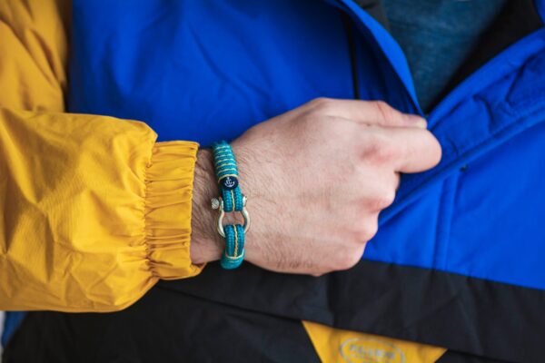 Maritimes Armband aus Segeltau, handgemacht, für Damen und Herren, mit Edelstahl Schäkel-Verschluss 4mm CNB#4066 – Bild 7