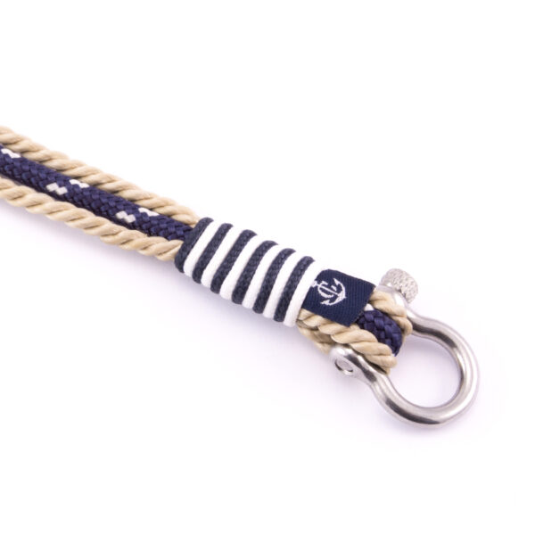 Maritimes Armband aus Segeltau, handgemacht, für Damen und Herren, mit Edelstahl Schäkel-Verschluss 4mm CNB #5006 – Bild 3