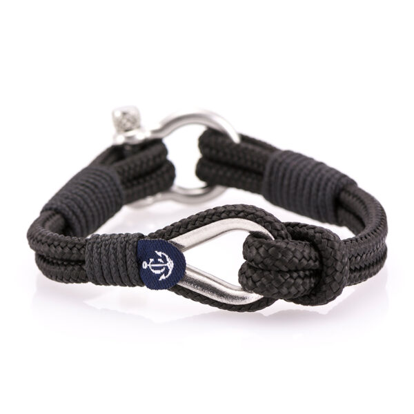 Maritimes Armband aus Segeltau, handgemacht, für Damen und Herren, mit Edelstahl Schäkel-Verschluss 4mm CNB #704 – Bild 1