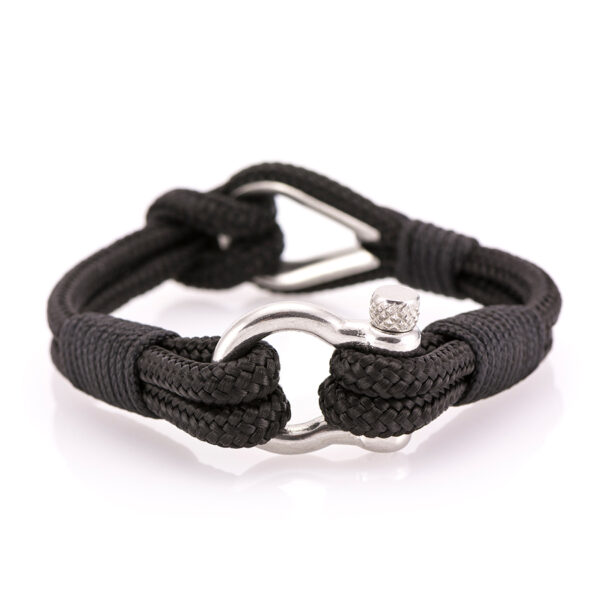 Maritimes Armband aus Segeltau, handgemacht, für Damen und Herren, mit Edelstahl Schäkel-Verschluss 4mm CNB #704 – Bild 2
