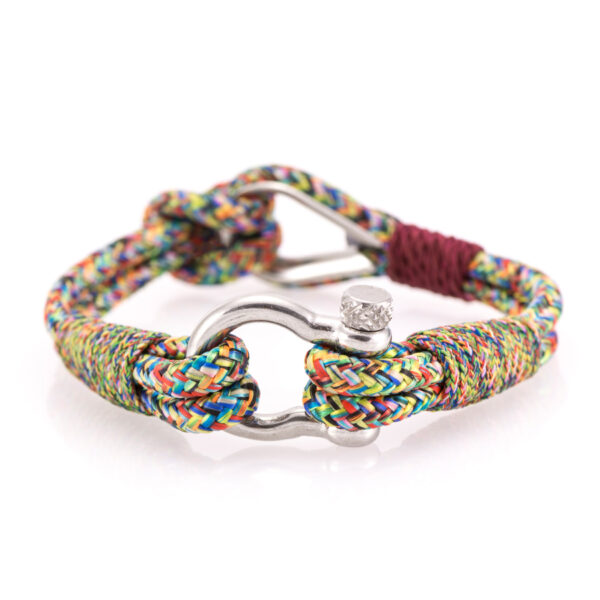 Maritimes Armband aus Segeltau, handgemacht, für Damen und Herren, mit Edelstahl Schäkel-Verschluss 4mm CNB #706 – Bild 3