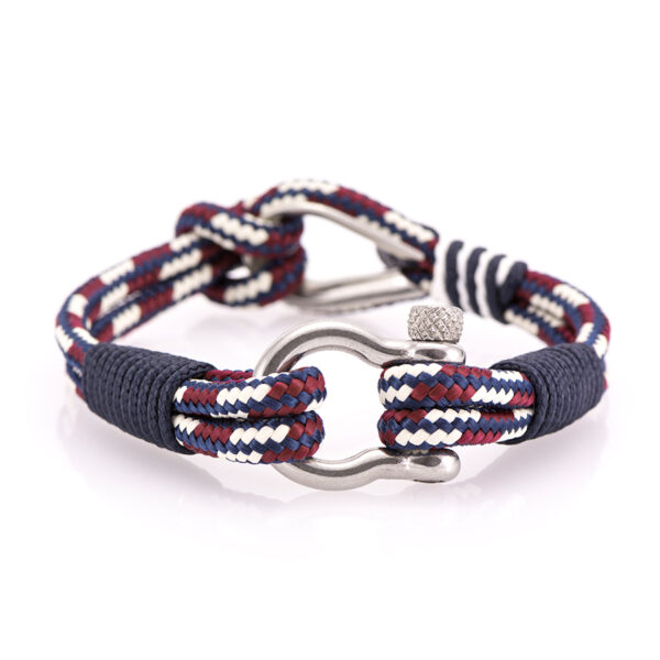 Maritimes Armband aus Segeltau, handgemacht, für Damen und Herren, mit Edelstahl Schäkel-Verschluss 4mm CNB #711 – Bild 3